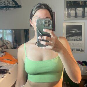 Aritzia Sunday Best Cropped Sweater Camisole in sage green size XS